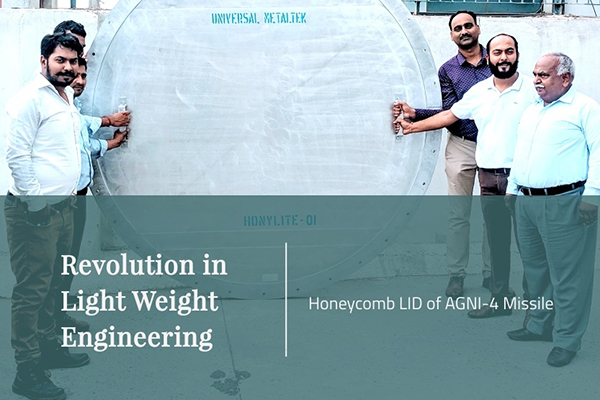 HONYLITE supplied Honeycomb LID of AGNI-4 Missile to ASL